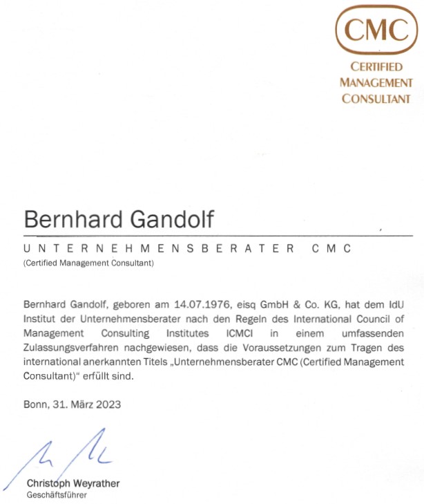 Experten im Outsourcing wissen: Certified Management Consultant vertrauen